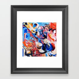 Expressive Abstract People Composition painting Framed Art Print