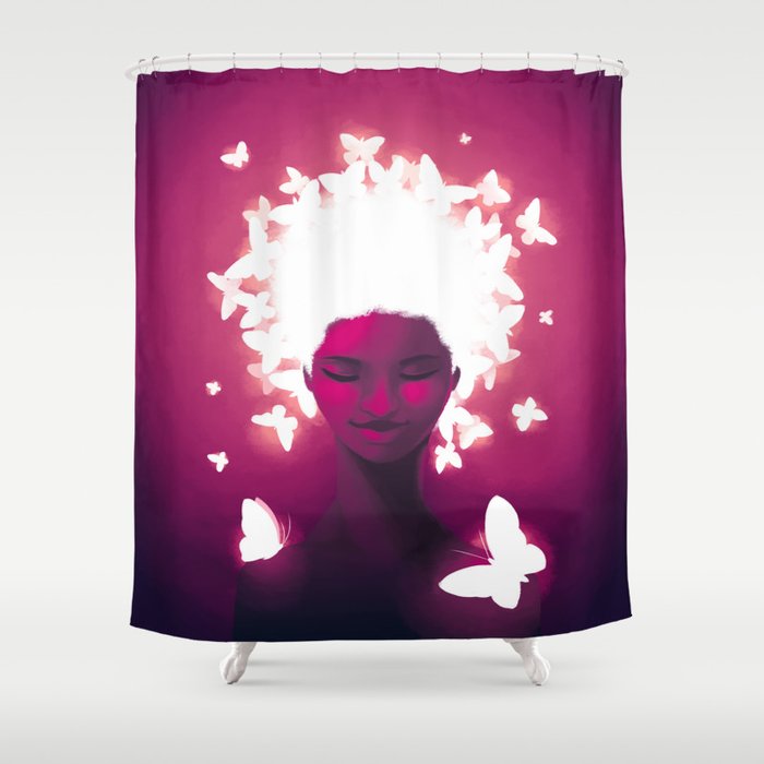 Luminescent Fuchsia Shower Curtain By Bytesizedshorts Society6