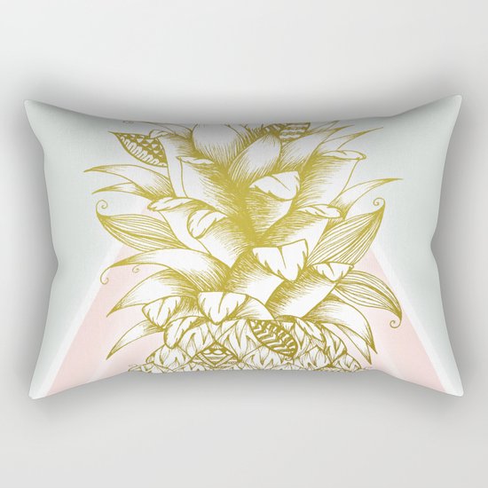 Golden Pineapple Rectangular Pillow