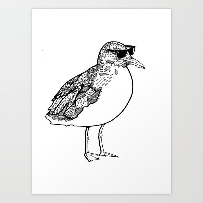 cool Seagull Art Print