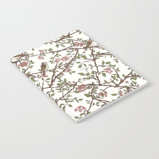 Sparrow Tree - Seamless Pattern Notebook