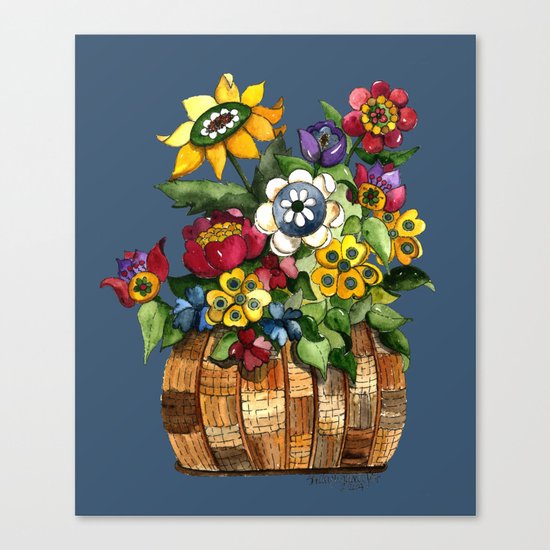 Happy Flowers Canvas Print