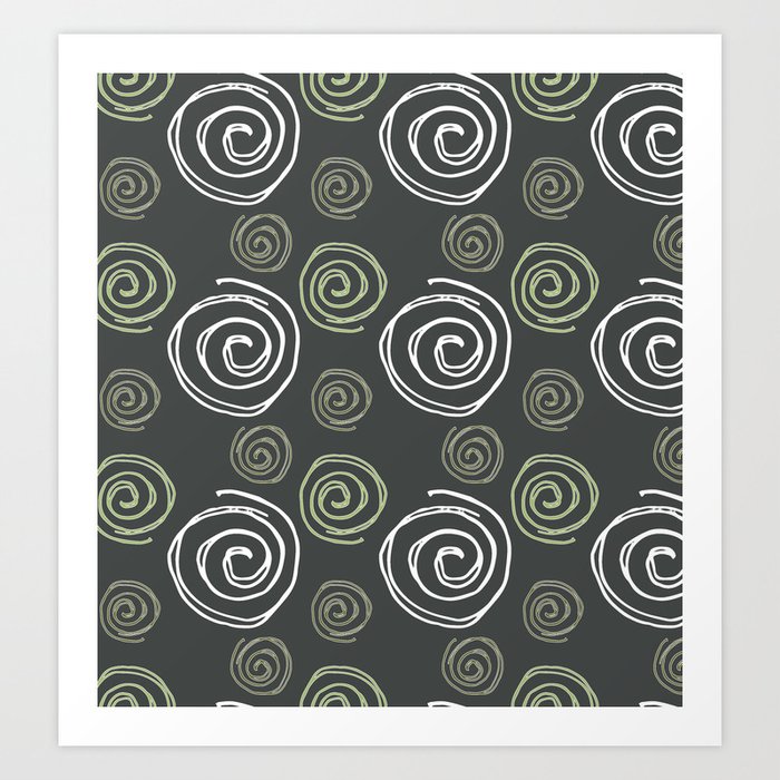 Twirly Swirly Green Art Print