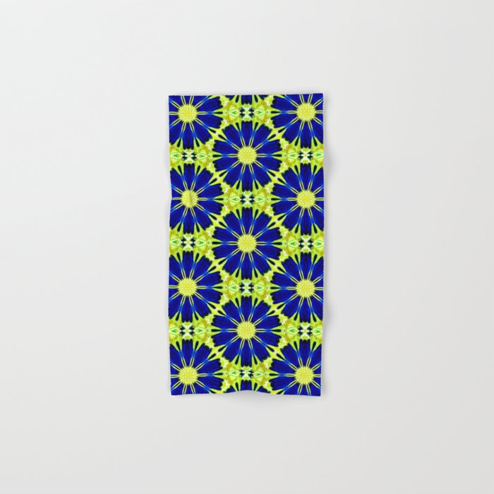 Blue Green Vector Abstract Floral Background Hand Bath Towel By