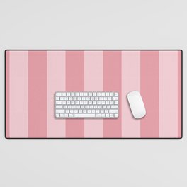 Wide Dusty Pink Daisy Cabana Stripes Desk Mat