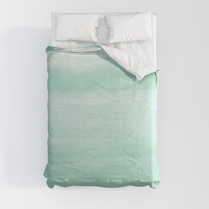 Soft Green Watercolor Abstract Minimalism #1 #minimal #painting #decor #art #society6 Comforter