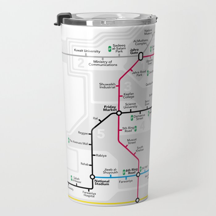 Kuwait City Metro Map Travel Mug By Abx7xy Society6