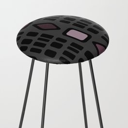 Retro Diamonds Rectangles Black Mauve Counter Stool