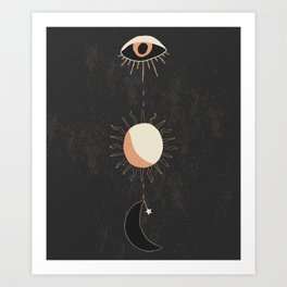 Minimal drawing of a magical witchcraft illustration Art Print