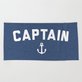 Captain Nautical Ocean Sailing Boat Funny Quote Beach Towel
