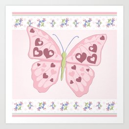 Heart Butterfly Art Print