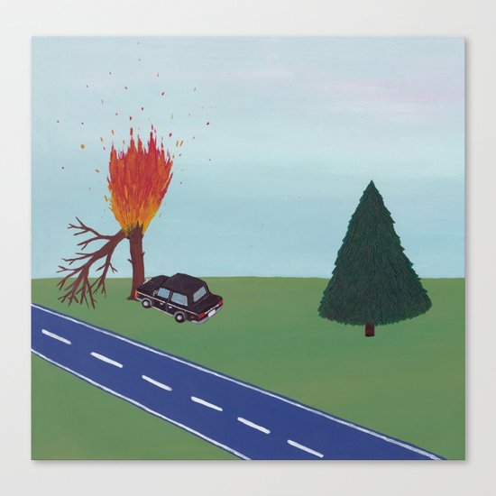 Burning Tree Canvas Print