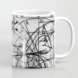 Math Diagram Coffee Mug | Chalk Charcoal, Pattern, Design, Graphic, Digital, Black And White, Lines, Contemporary, Typography, Drawing 