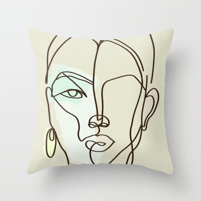 Strong Girl With Earring Throw Pillow