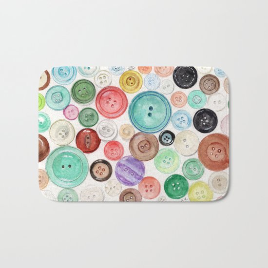 Buttons! Bath Mat