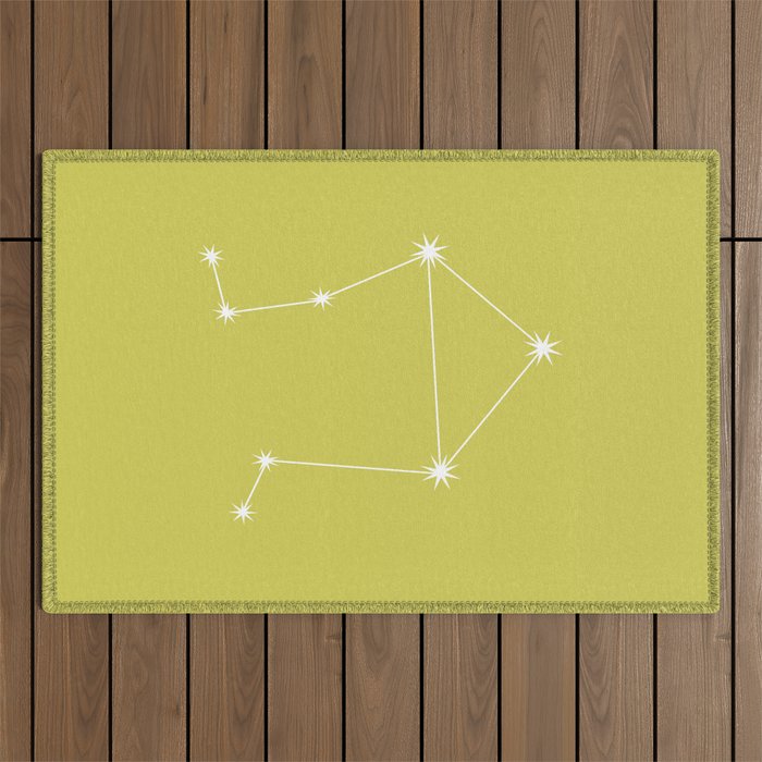LIBRA Lime Green – Zodiac Astrology Star Constellation Outdoor Rug