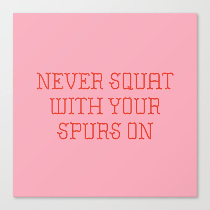 Cautious Squatting, Pink and Red Canvas Print
