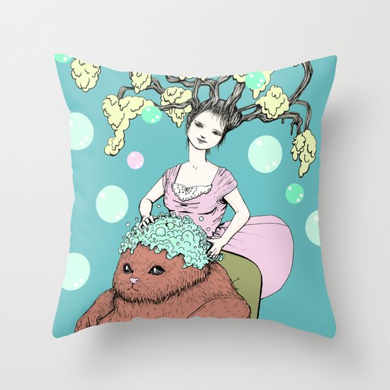 Purr Hairdresser Throw Pillow