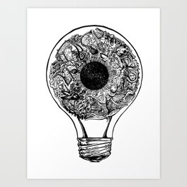 Turn On The Light (B&W) Art Print