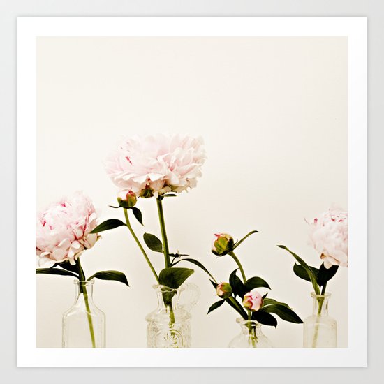 Four Friends Peony Flowers Art Print