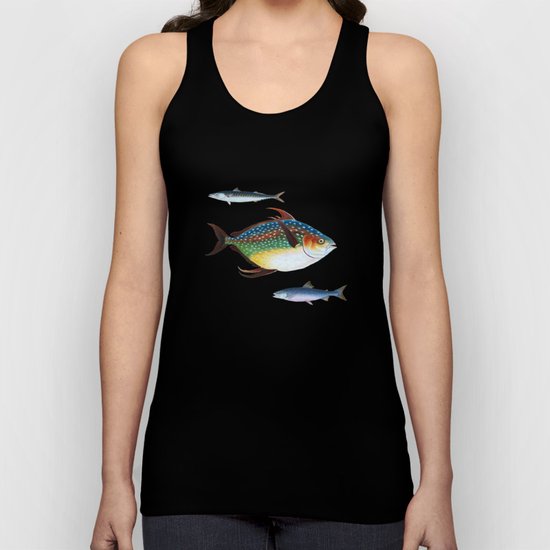 Into the Deep, Ocean Swimming Fish Unisex Tank Top