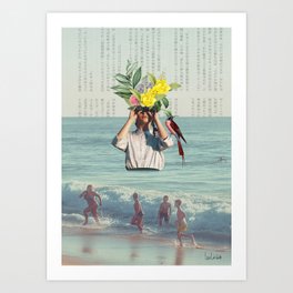 Beach Collage Art Print