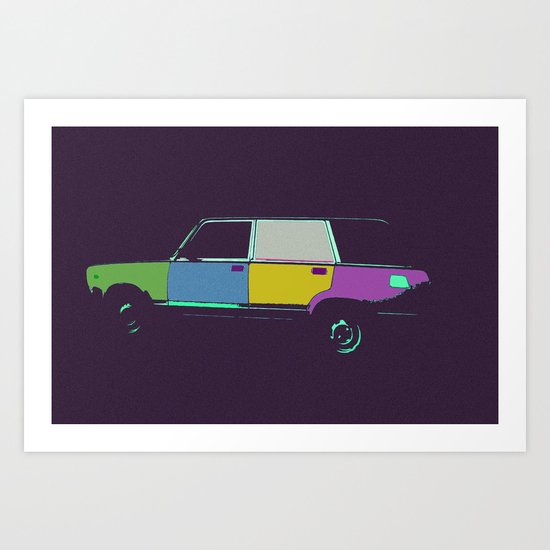 Soviet car, pop style Art Print