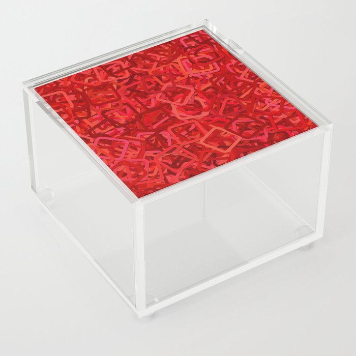 Red Squares Pattern Design Acrylic Box