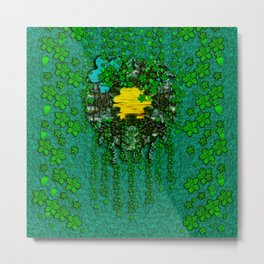 floral moon in the big green shimmering forest Metal Print