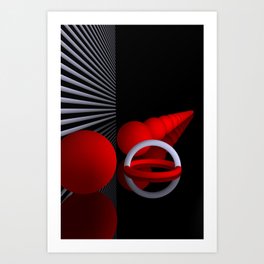 red-white-black -1- Art Print