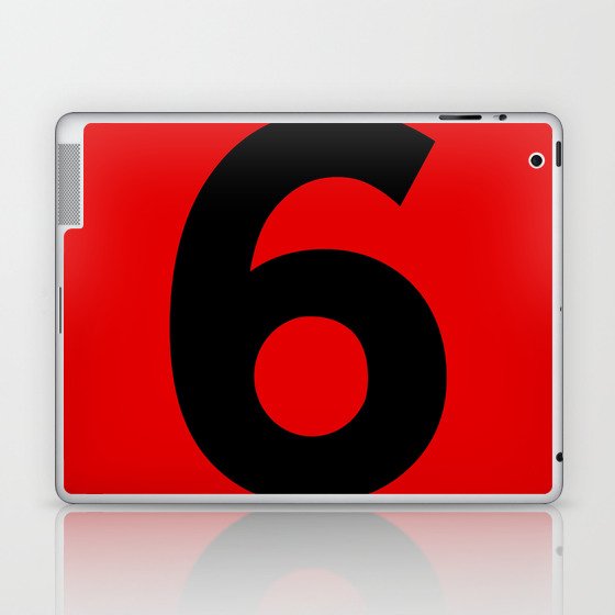Number 6 (Black & Red) Laptop & iPad Skin