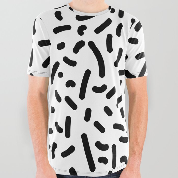 Memphis Candy B&W All Over Graphic Tee