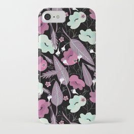 Botanical pattern in pink and lavender iPhone Case