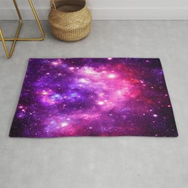 Purple Hot Pink Galaxy Nebula Area & Throw Rug