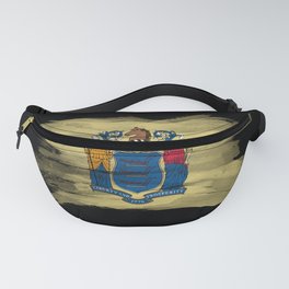 New Jersey state flag brush stroke, New Jersey flag background Fanny Pack