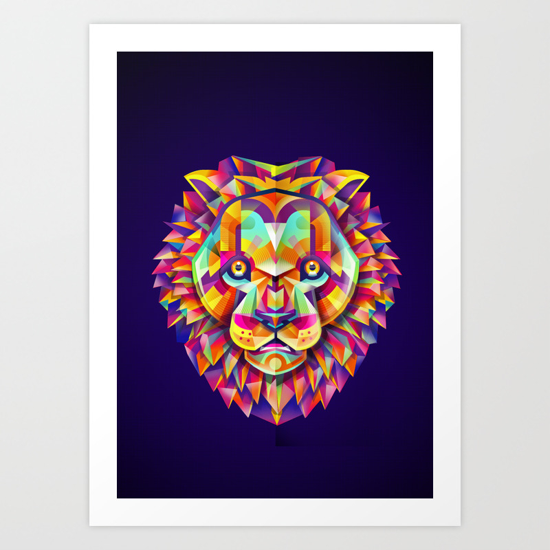 Colorful Lion Background Art Print By Samirtaiar Society6 Pngtree offers hd lion print background images for free download. society6