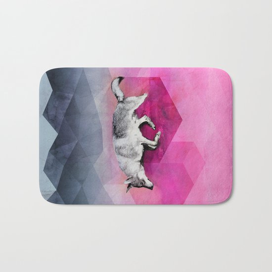 The Wolf Geometry Bath Mat