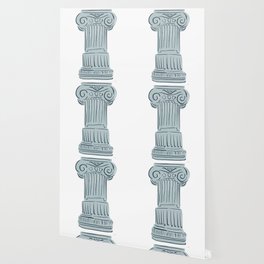 Ancient Greek Column in Blue Wallpaper