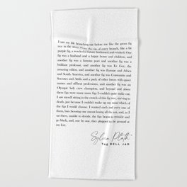 The Bell Jar - Sylvia Plath Quote - Literature - Typography Print 1 Beach Towel