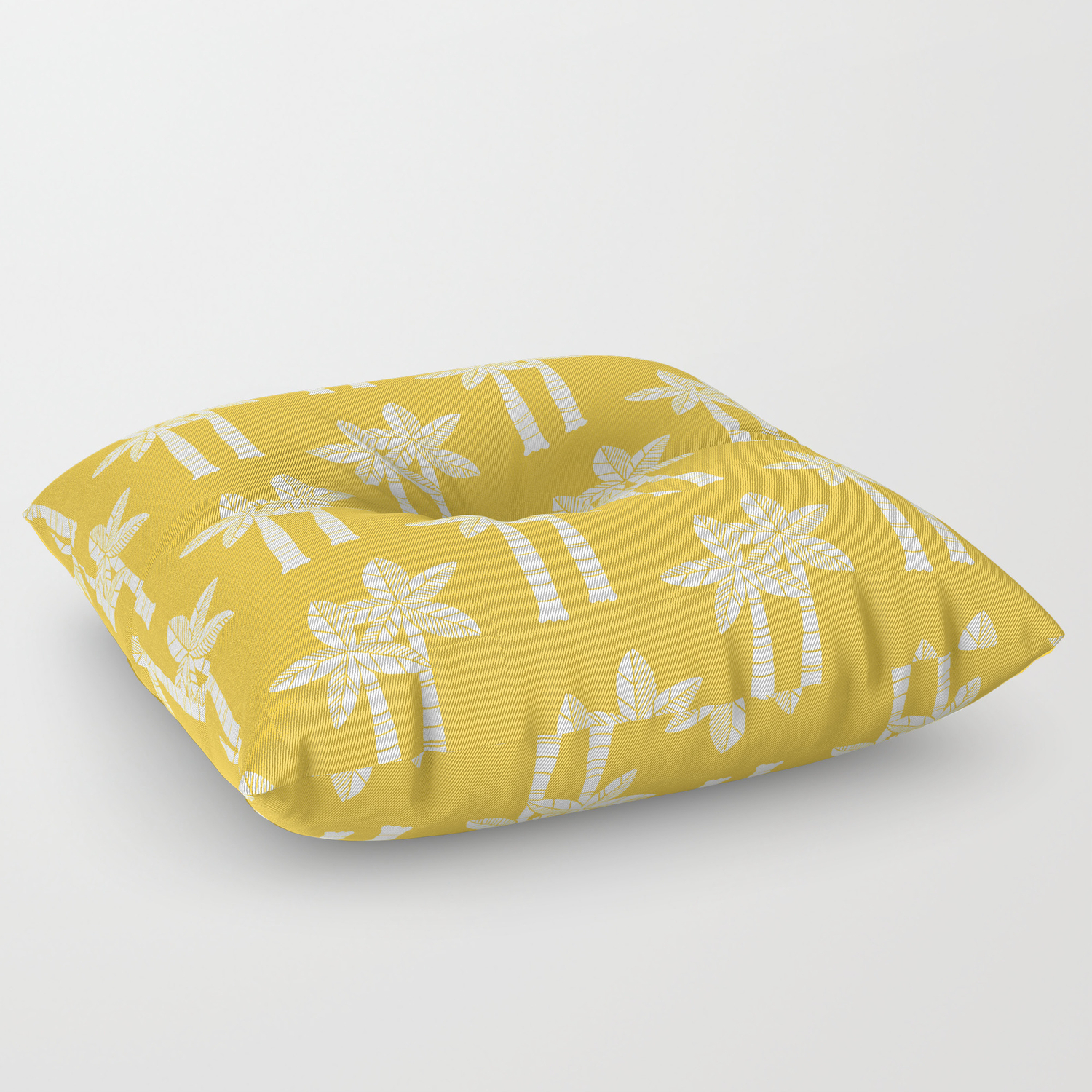Society6 Palm Tree Pattern Mustard Yellow by Tony Magner on Pillow Sham 