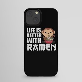Ramen Japanese Noodles Sweet Monkey Eats Ramen iPhone Case