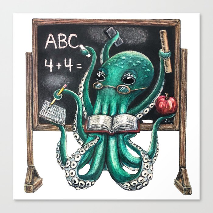 "Octo Educator" - Octopus Teacher Canvas Print