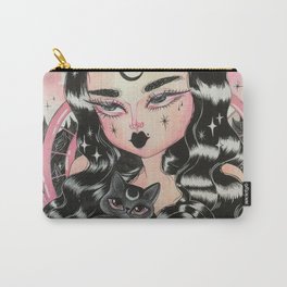LADY NERA Carry-All Pouch | Roses, Painting, Witch, Flowers, Garden, Moon, Babe, Curated, Girl, Blackcat 