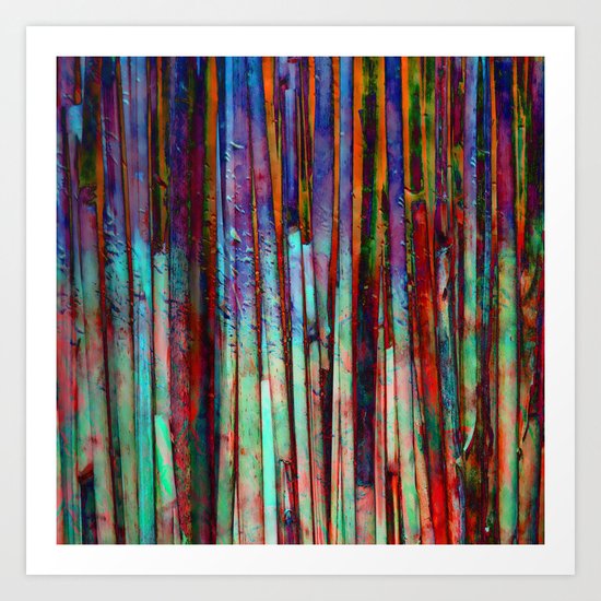 Colored Bamboo 2 Art Print