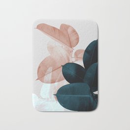 Blush & Blue Leaves Bath Mat