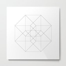 Tesseract Metal Print | Simple, Geometric, Space, Time, 2D, Shape, Complex, Plain, Tesseract, Geometry 
