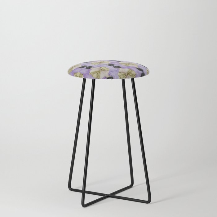 hand painted watercolor back view of elegant girl Counter Stool