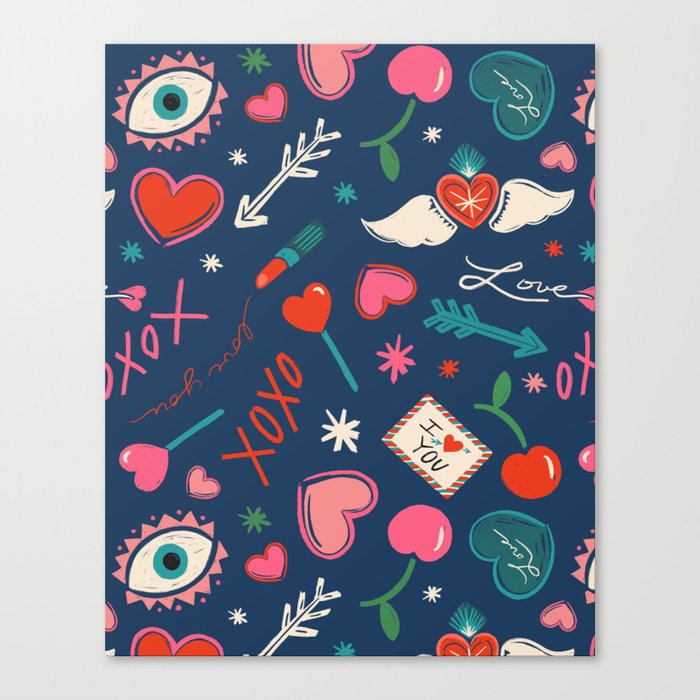 Love POP Valentine - Blue Canvas Print