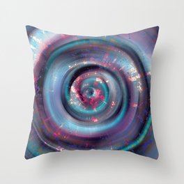 Color Sound-1 (blue pink metal abstract) Throw Pillow