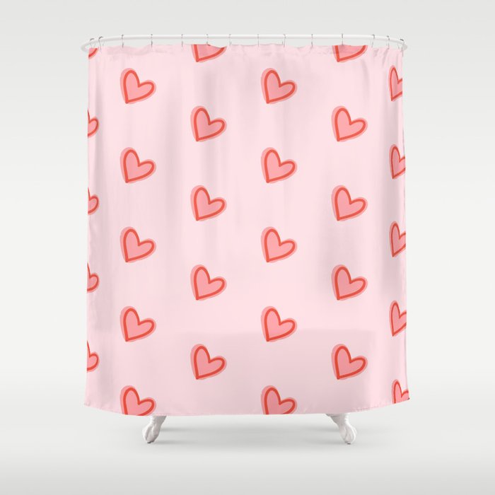 lover - pink hearts pattern Shower Curtain